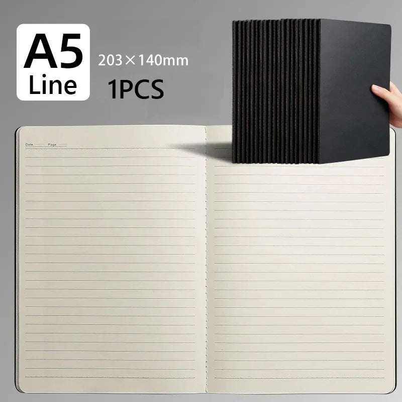 A5 Notizbuch Kraftpapier Cover Blank Gitter Gefüttert für Schule Büro
