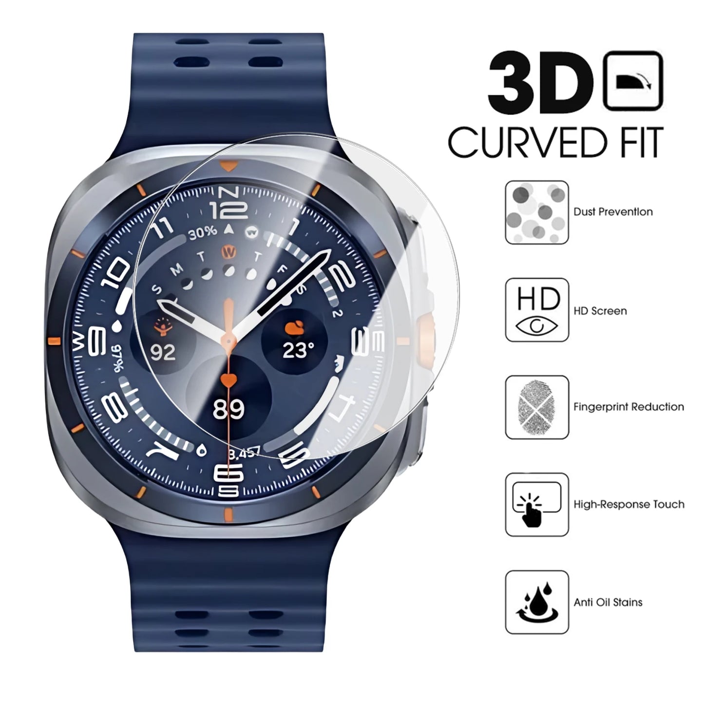 Gehärtete Displayschutzfolie 9H für Smartwatch mit kratzfestem Schutz