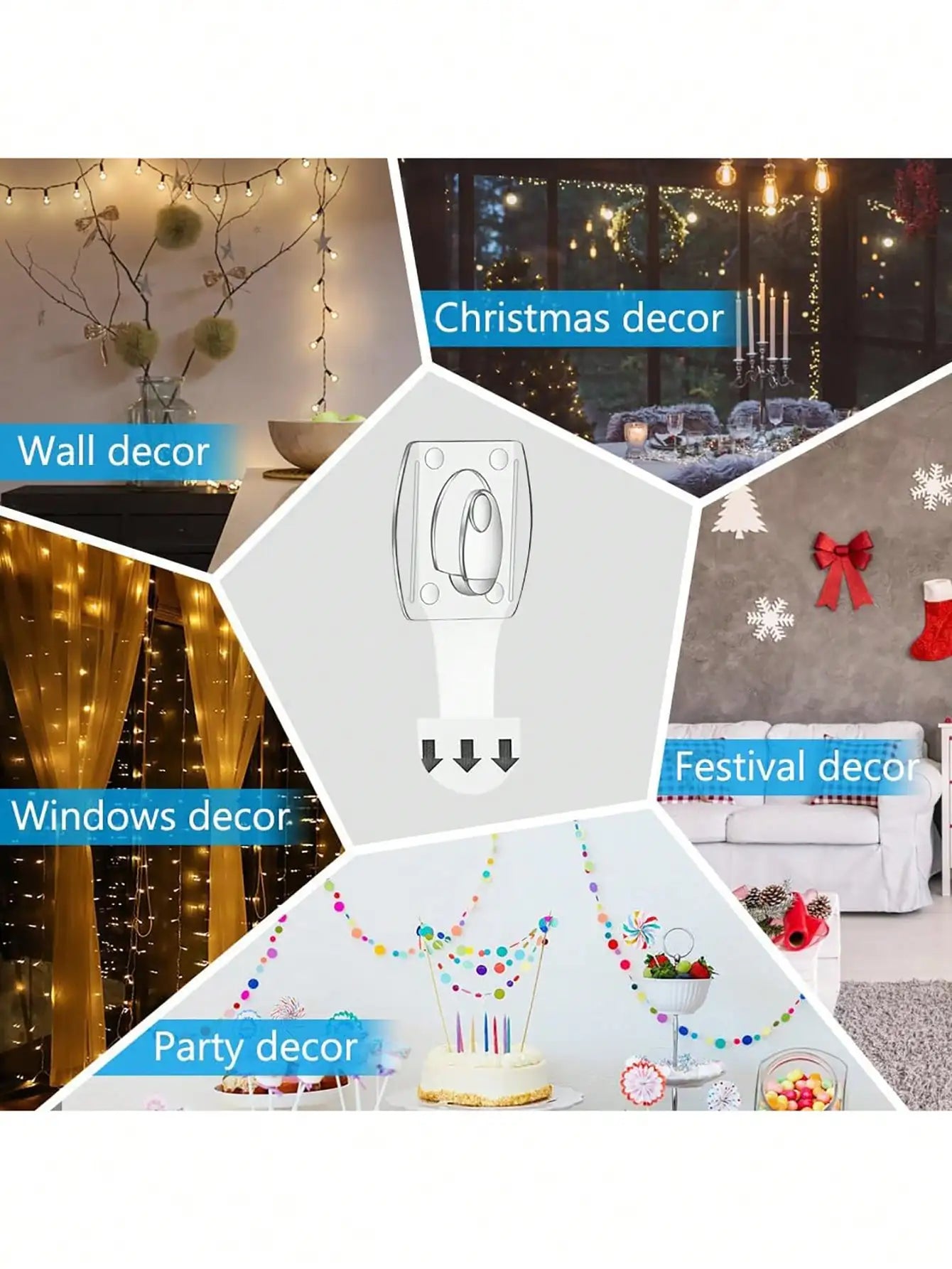 20 Stück selbstklebende Mini Wandhaken für Dekorationen