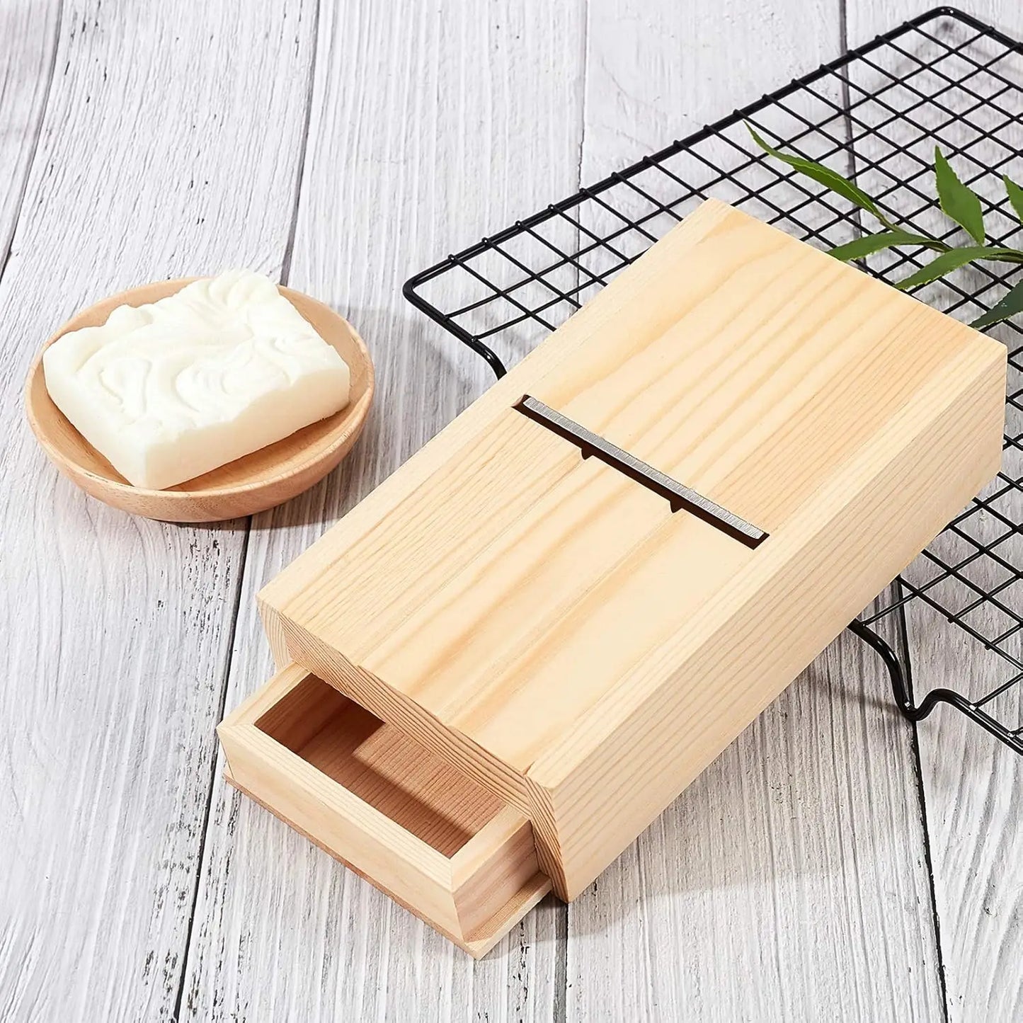 Seifenhobel Holz Schneidebox für DIY Seifen Kerzen Basteln Zubehör