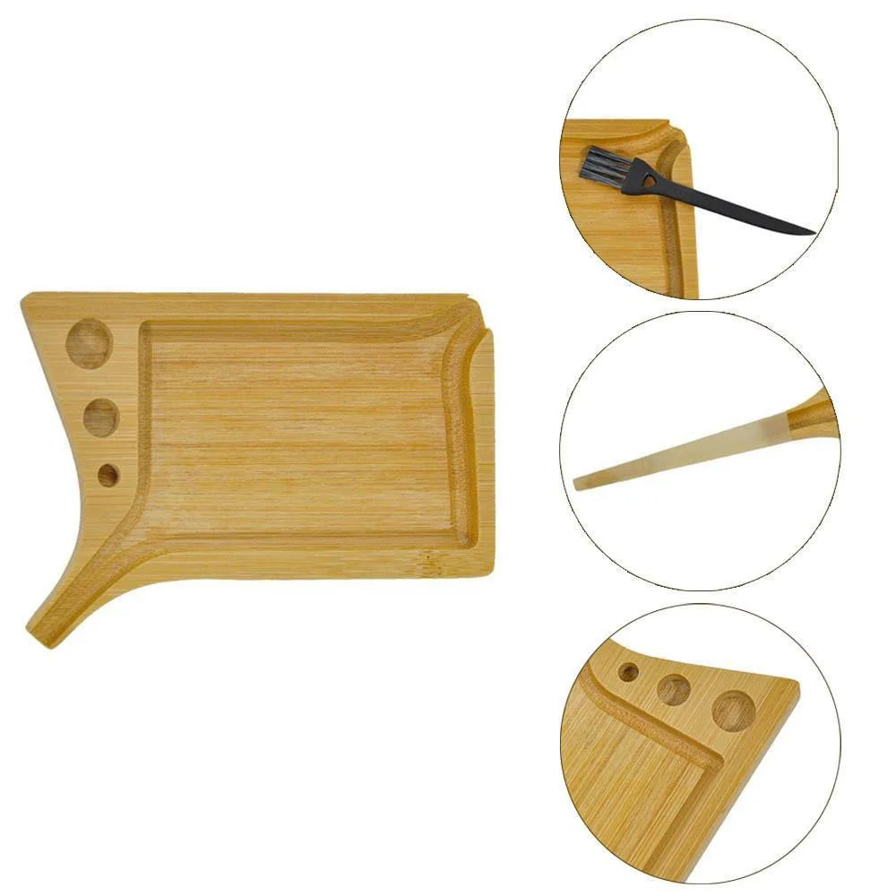 Edles Holz-Abrollset mit Pinsel & Kegel-Halter – Premium