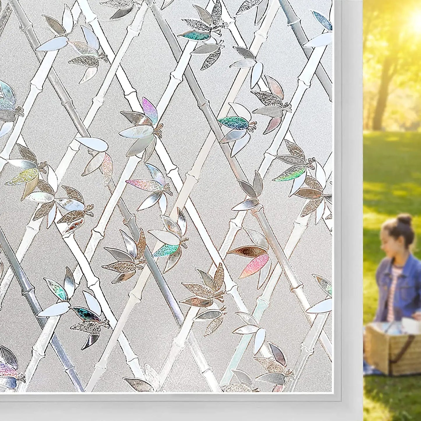 3D Regenbogen Fensterfolie 75/90cm – UV-Sichtschutz, Wärmeisolierend, Dekor