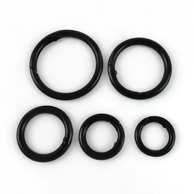 10er Set Metall Karabinerringe 10-50mm für Schlüsselanhänger und Taschen