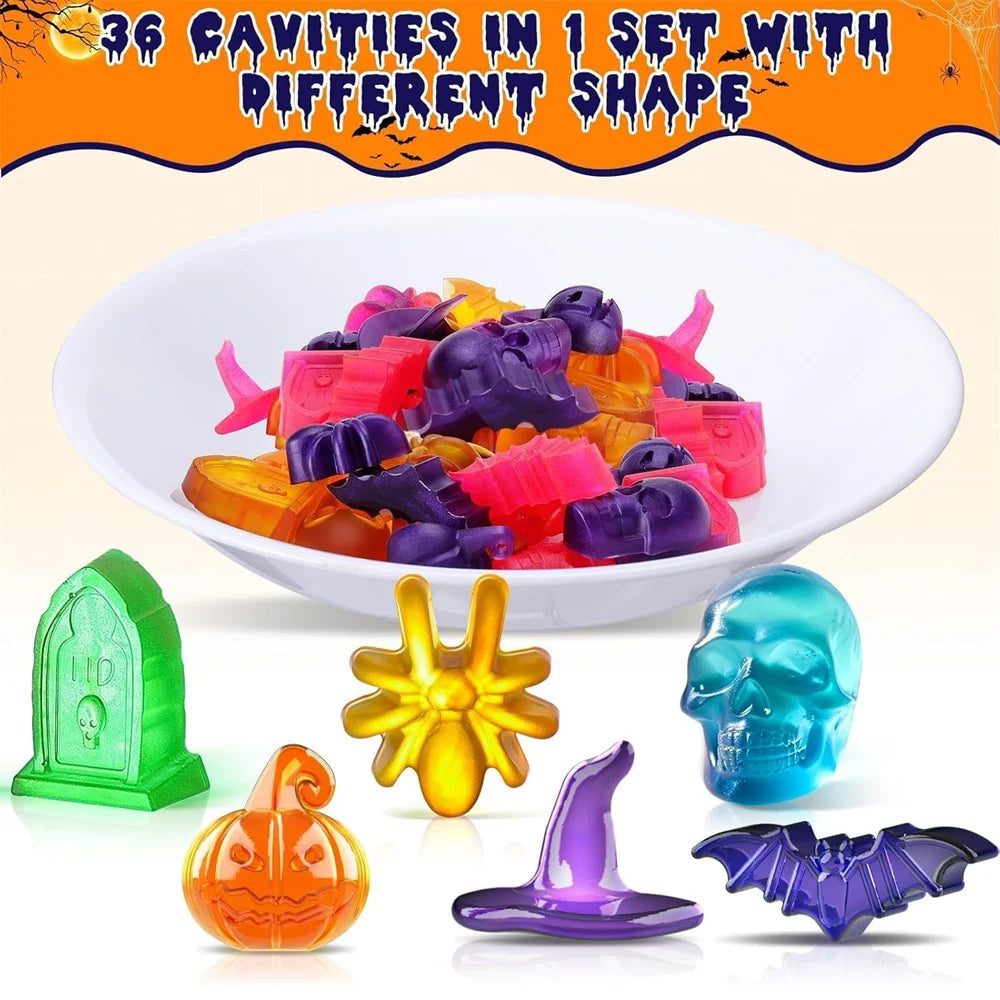 Halloween Silikonformen Kürbis Fledermaus Spinne Grabstein Schokoladenform