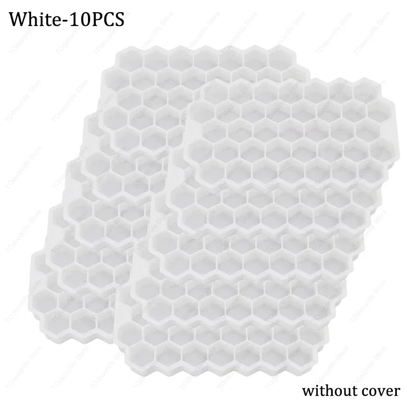 Premium Silikon Eiswürfelformen mit Deckel – Sechseckig, Wiederverwendbar