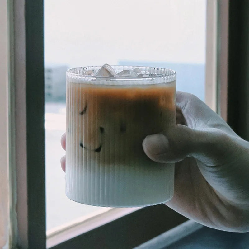 300ML Kaffeetasse Japanische Gestreifte Glas Tasse Transparent Kreativ-Yabubest - Home & More