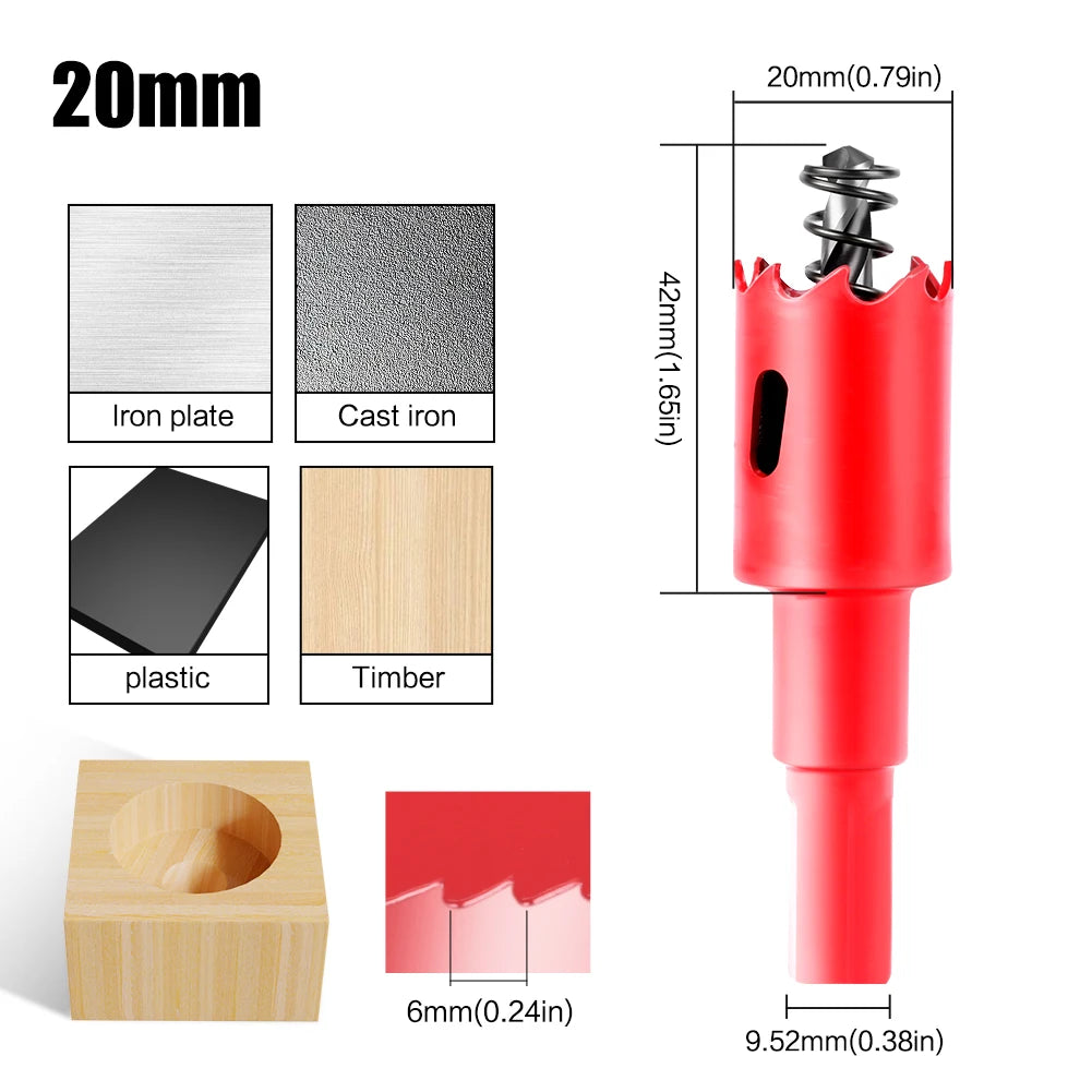 Bimetall Lochsäge HSS 15-200mm für Metall, Holz und Kunststoff