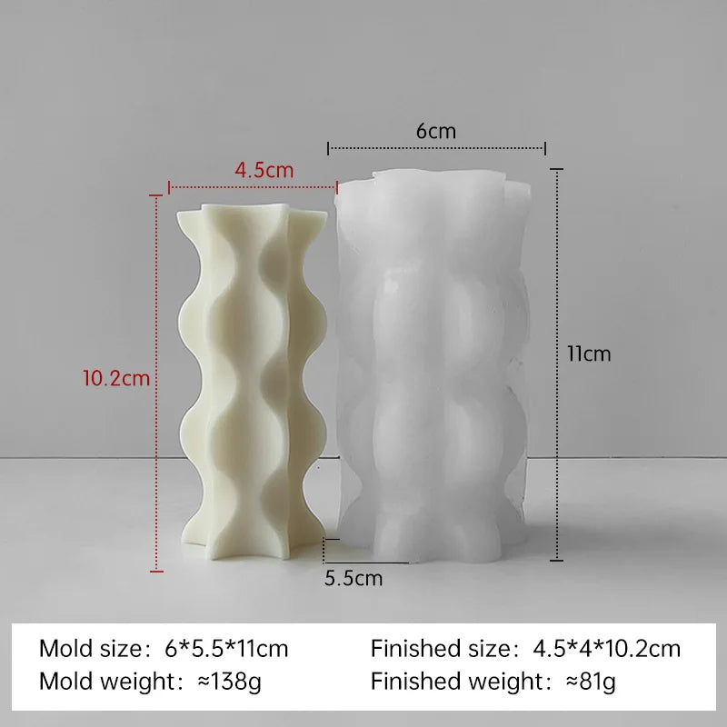 Silikonform für gestreifte Zylinderkerzen DIY Aroma Säule Gips Harz