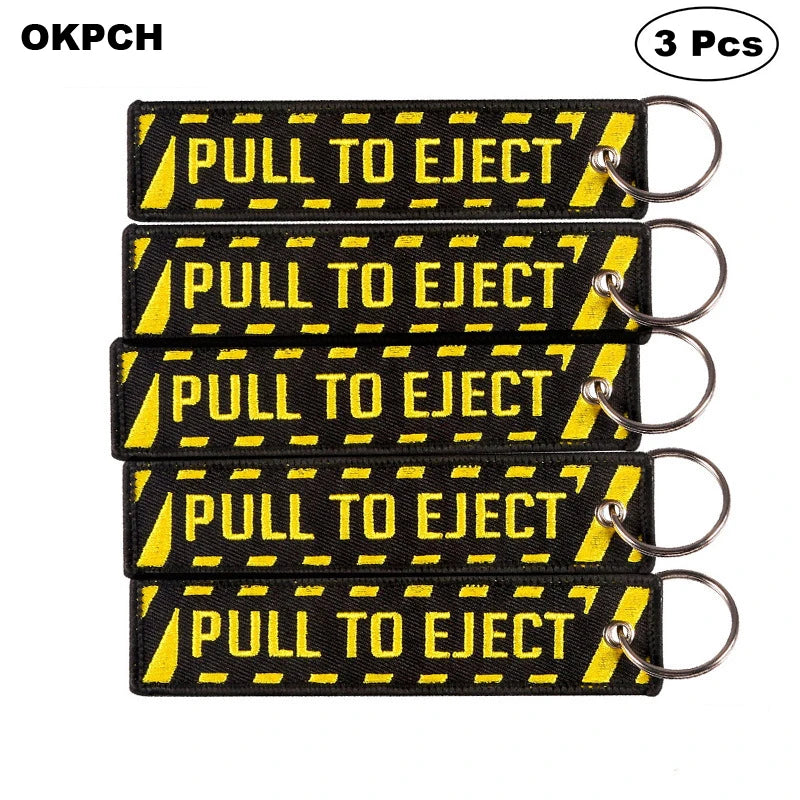 3-teiliges Schlüsselanhänger Set Bestickte Metallanhänger für Autos Motorräder