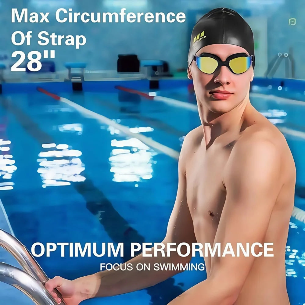 Professionelle Schwimmbrille mit Silikonrahmen und UV-Schutz für Erwachsene