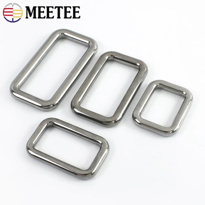 2 bis 10 Stück massive quadratische Ringschnallen aus Edelstahl 304