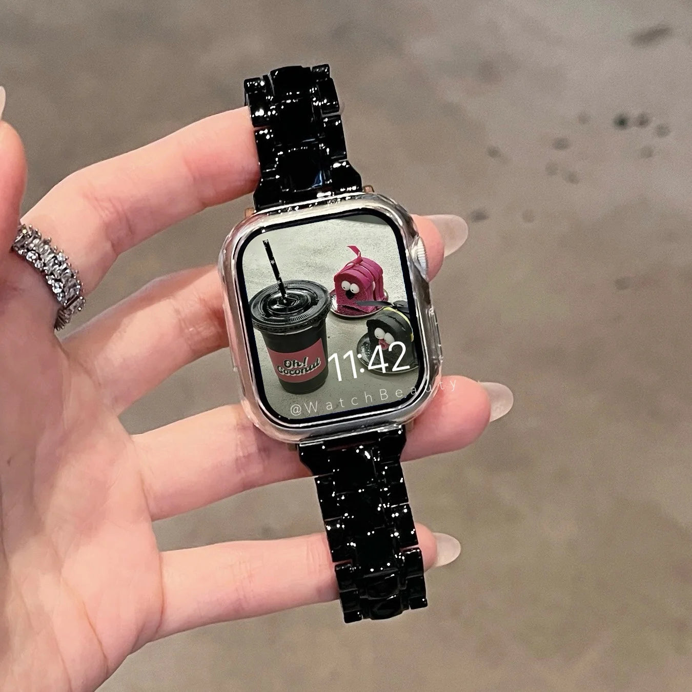 Transparentes Acryl-Uhrenarmband mit Faltschließe für Smartwatches
