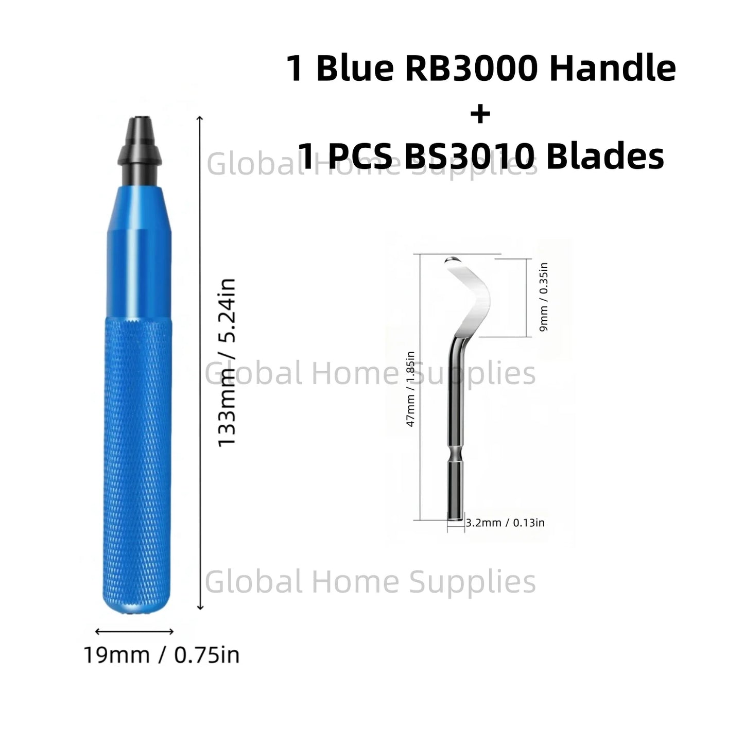 Entgratungswerkzeug RB3000 mit 1 oder 11 Schnellarbeitsstahl-Schwenkklingen