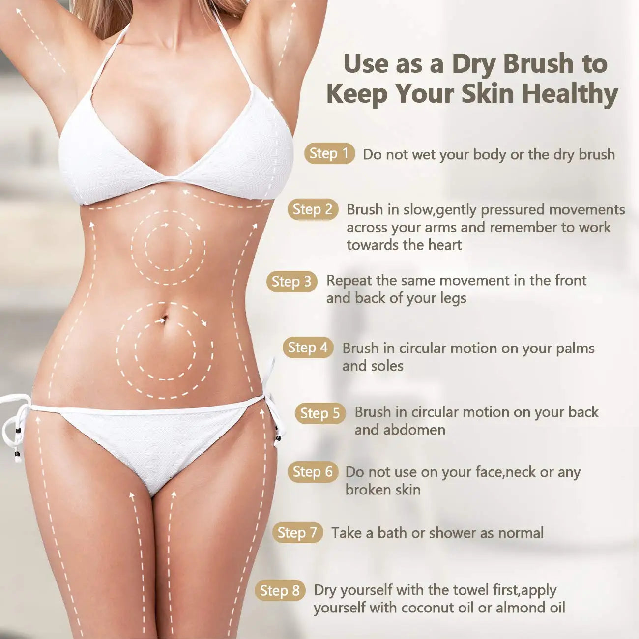 48 cm Große Faltbare Bambus Badebürste Mit Gebogenem Griff