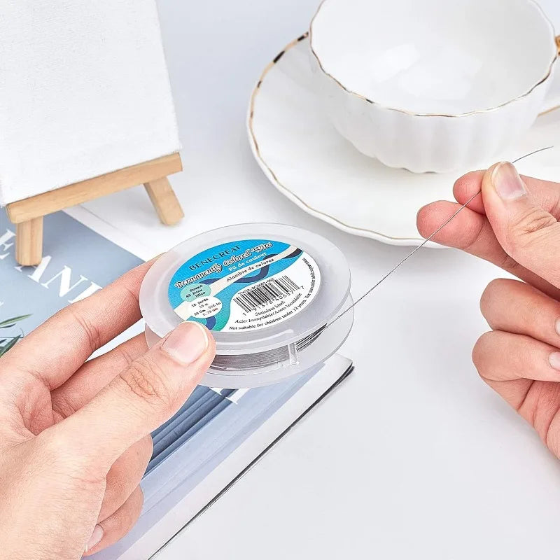 Flexibler Perlendraht 0 38mm grau 15m für Schmuckherstellung