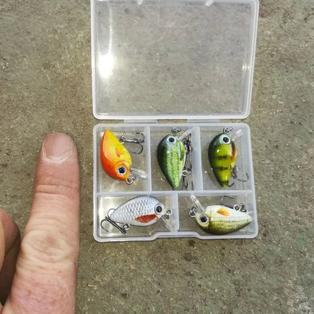 5 Mini Schwimmköder 3cm 1,5g Wobbler Köder für Süßwasser Angeln
