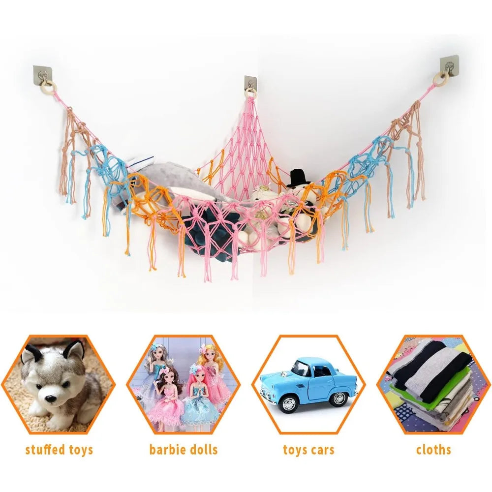 Spielzeug Hängematte Kinderzimmer Wand Ecke Netz Organizer Stauraum