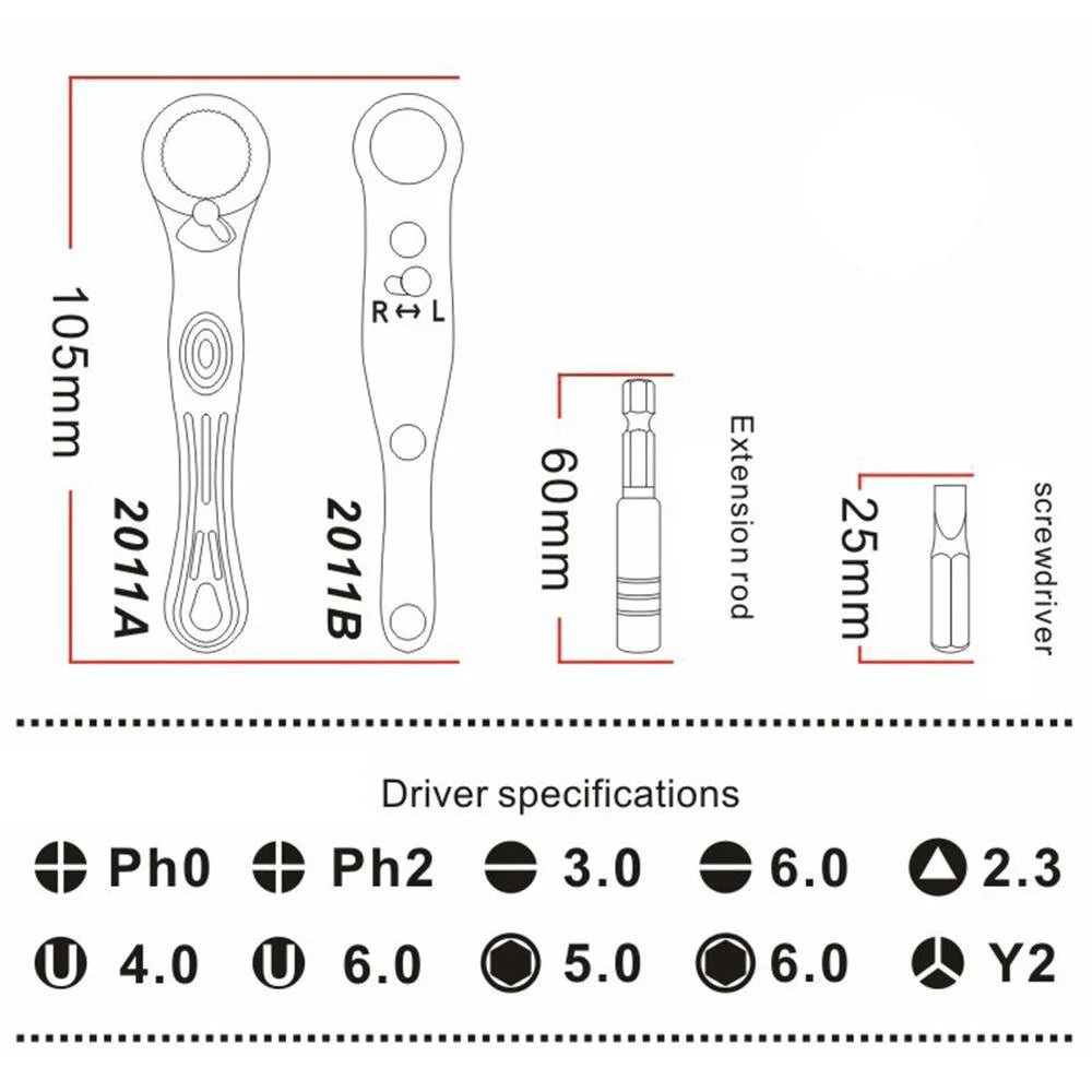 Tragbarer Mini Ratschenschlüssel Set für präzise Reparaturen