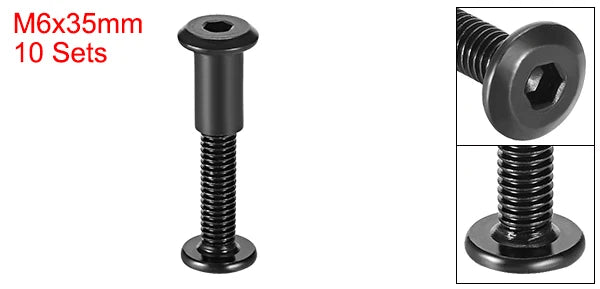 Robuste M6 Schraubpfosten Set Kohlenstoffstahl für Möbel Leder