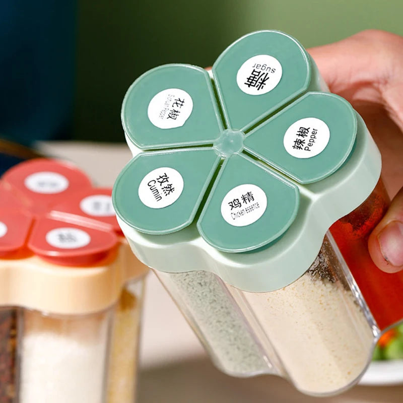 5-in-1 BBQ Gewürzbox transparent mit Deckel – Praktisch, hygienisch - kompakt
