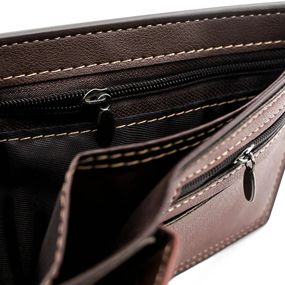 Schlanke kurze Herren Brieftasche aus PU Leder mit Kartenhalter und Münzfach