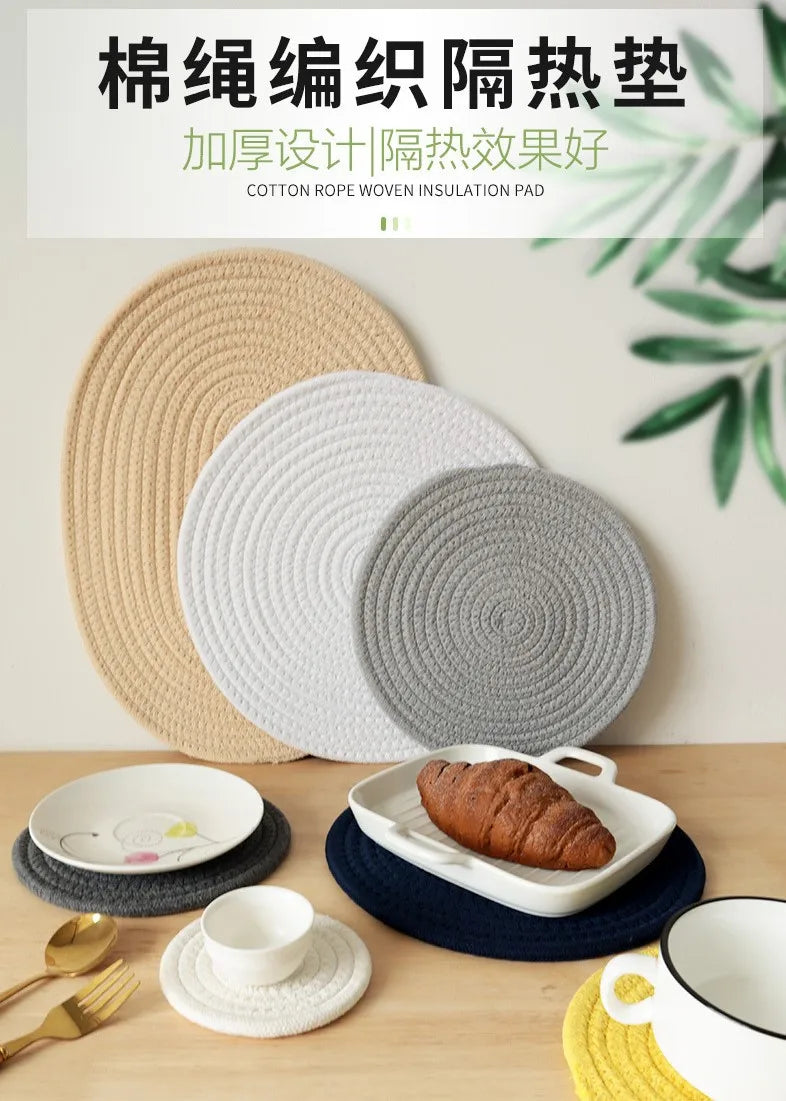 Seil Gewebtes Tischset Baumwolle, Isolierend, fuer Esstisch Kuech