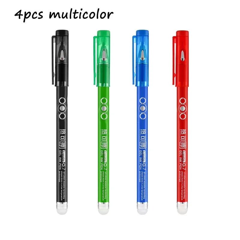 4er Set 0,7 mm wärmelöschbare Gelstifte für Schule und Büro