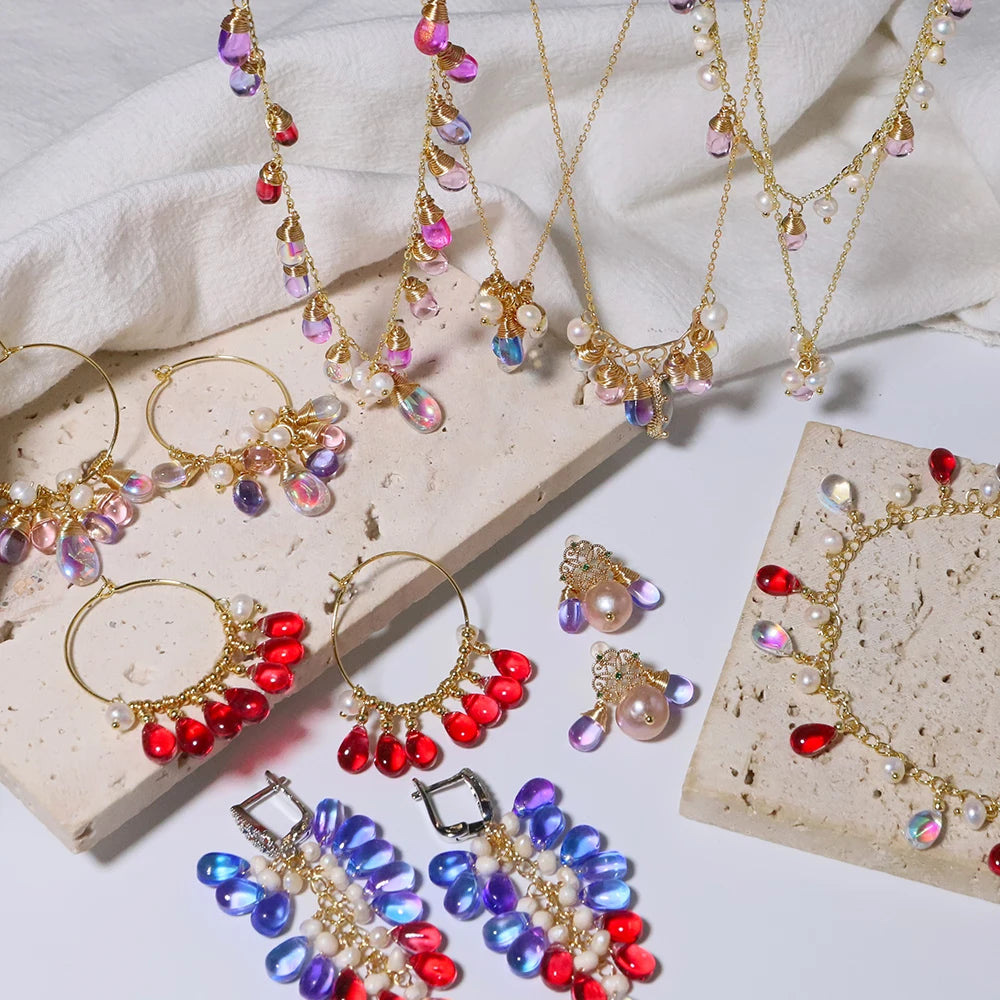 Natürliche Süßwasserperlenkette, Vintage Stil, Damen Anhänger