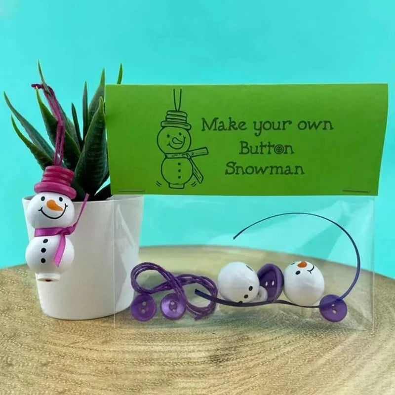 DIY Schneemann Button Ornament Kit mit Weihnachtsknopf und Hängedekor