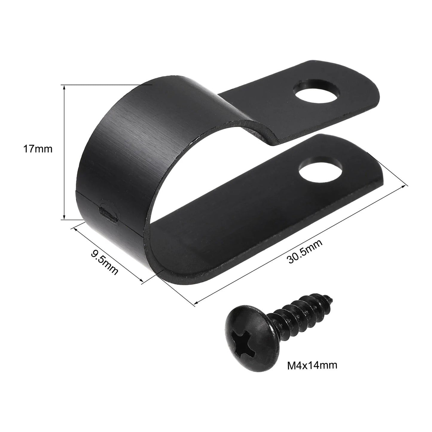 50x R-Typ Nylon Kabelclips mit Schrauben für diverse Kabeldurchmesser
