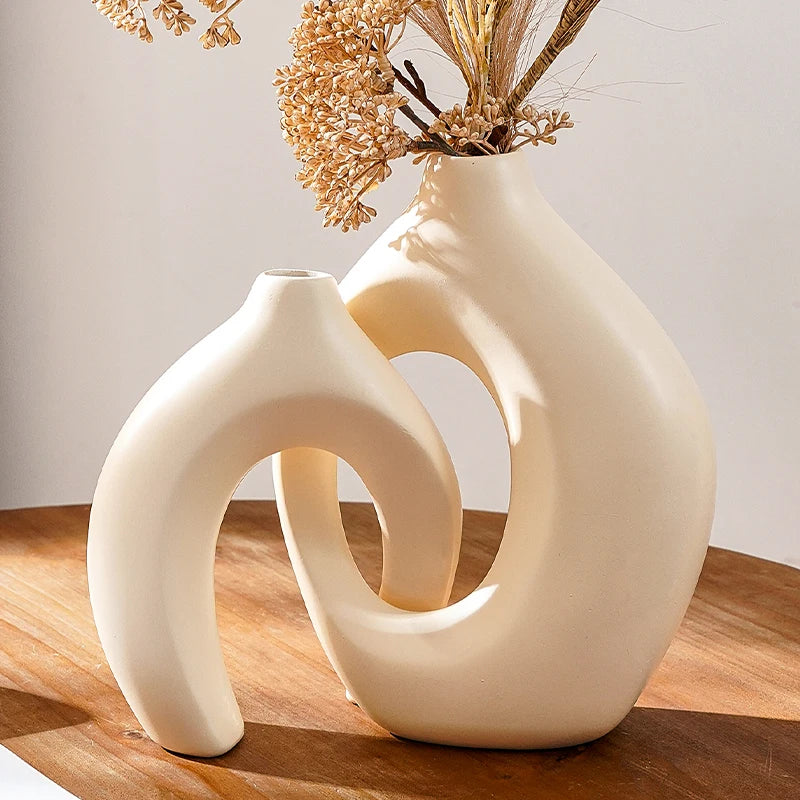 2-teiliges Set kreative Paar Serie Vase - Große und mittelgroße Tischdekoration für Innenbereiche