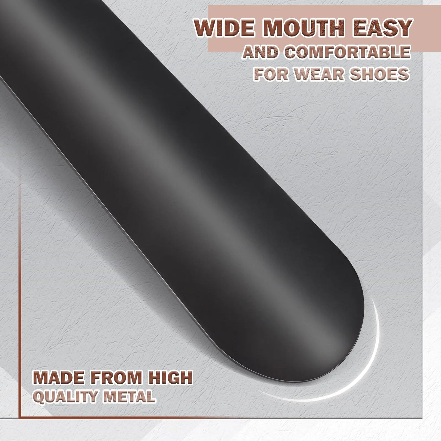 42cm Extra langer Metall Schuhlöffel Schuhheber aus Edelstahl flexibler Griff