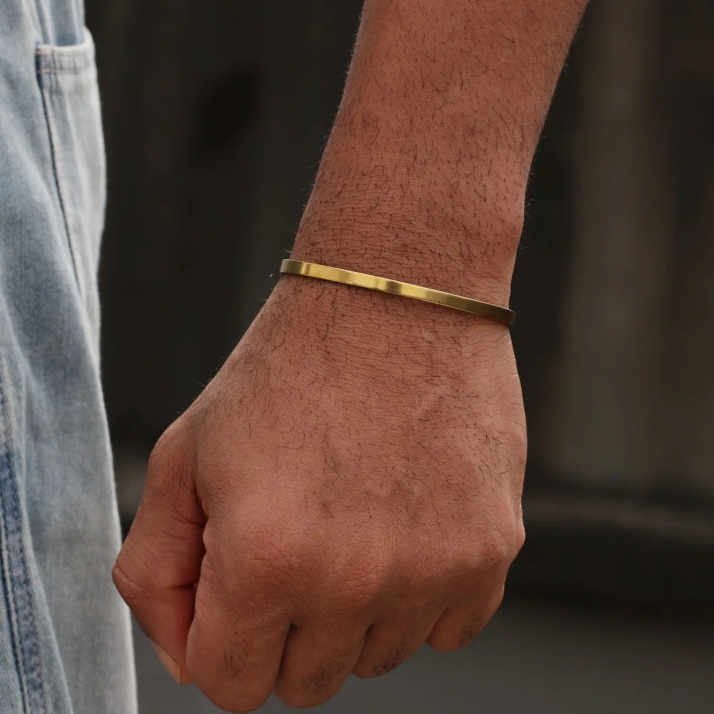 Verstellbares Edelstahl Armband für Herren Kubanisches Design