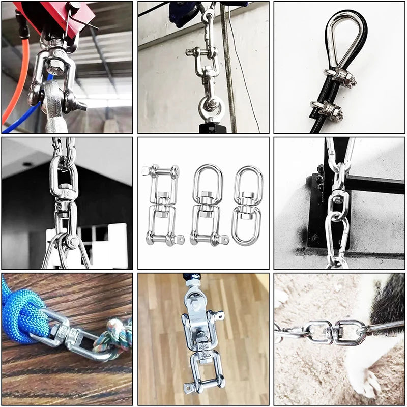 Vielseitiger drehbarer Haken aus Edelstahl für Hängesessel & Sport