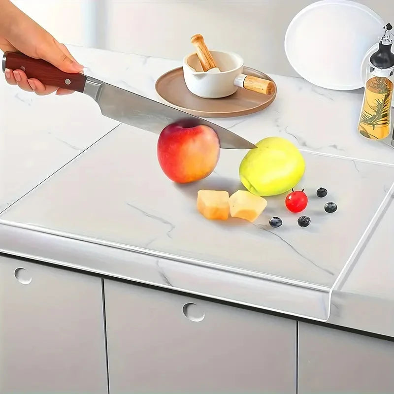Transparentes rutschfestes Acryl Schneidebrett mit Lippe in Lebensmittelqualität