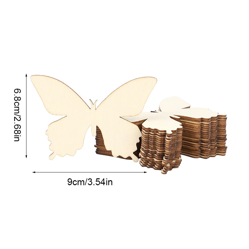 10er Set Holz Schmetterlinge zum Bemalen - Blanko Holzscheiben für Kinder Basteln-Yabubest - Home & More