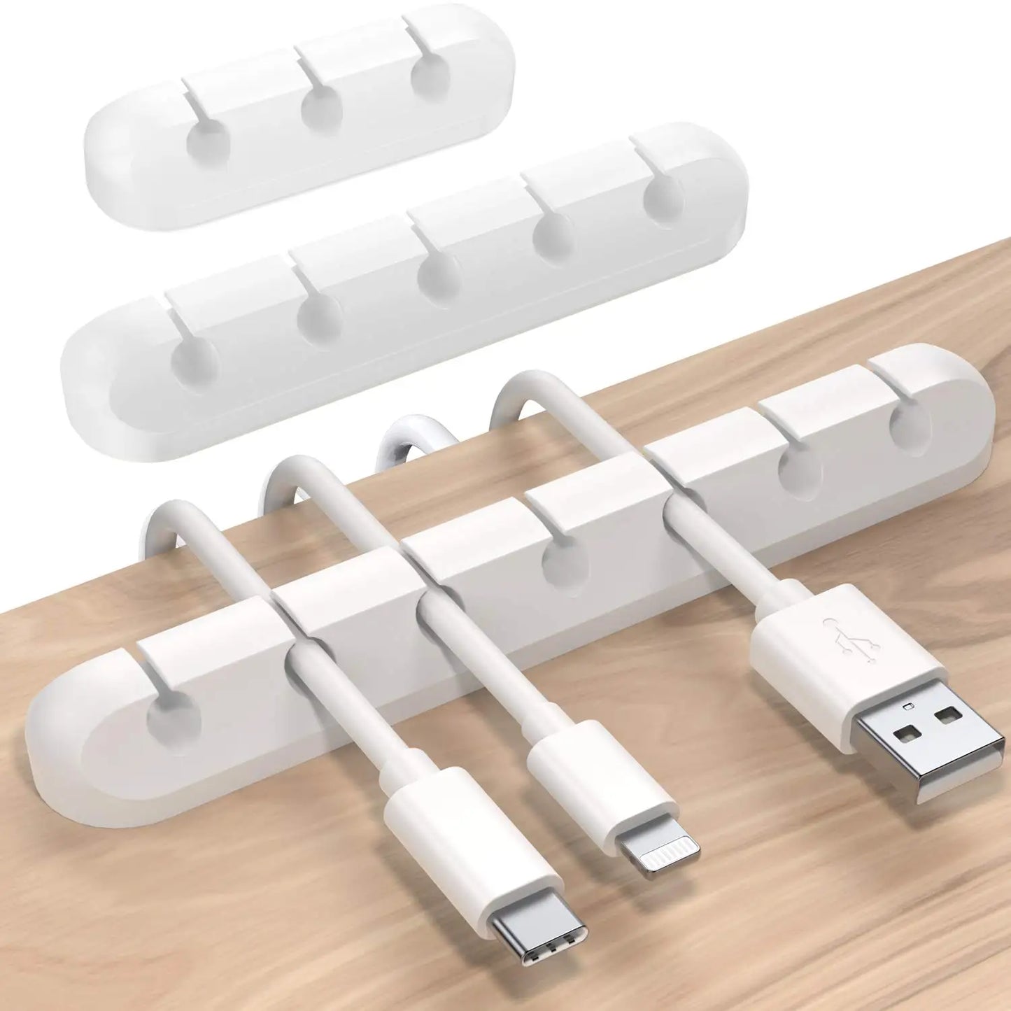 3er-Pack selbstklebende Silikon Kabelclips für USB und Desktop Kabel