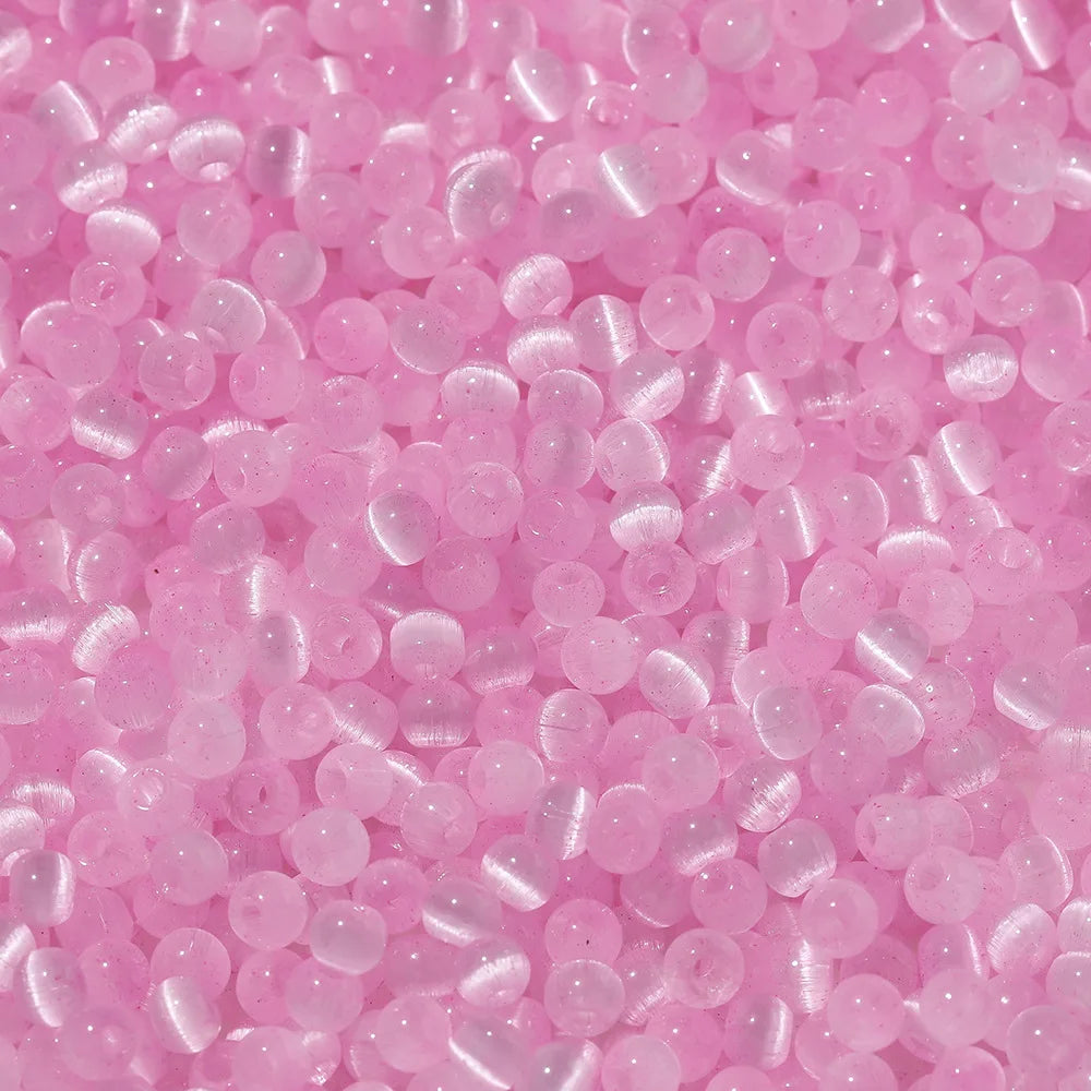 Bunte 4mm Glas Katzenaugen Rocailles Perlen für DIY Schmuck