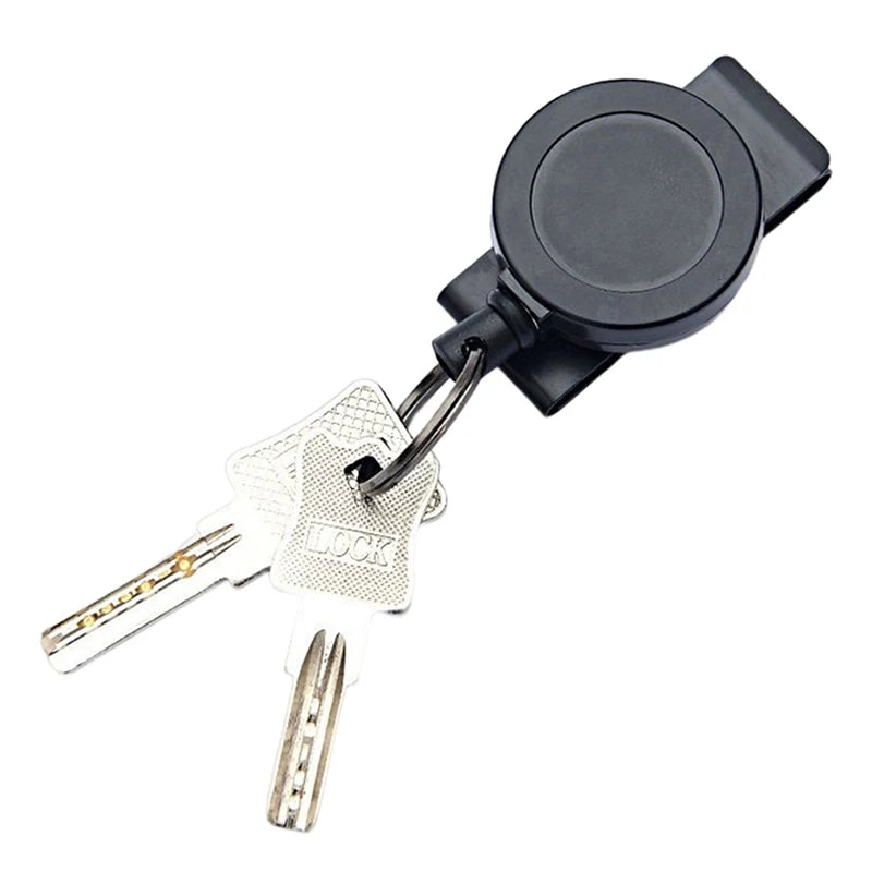 Robuster einziehbarer Schlüsselanhänger mit Multitool-Karabiner - 60cm Drahtseil