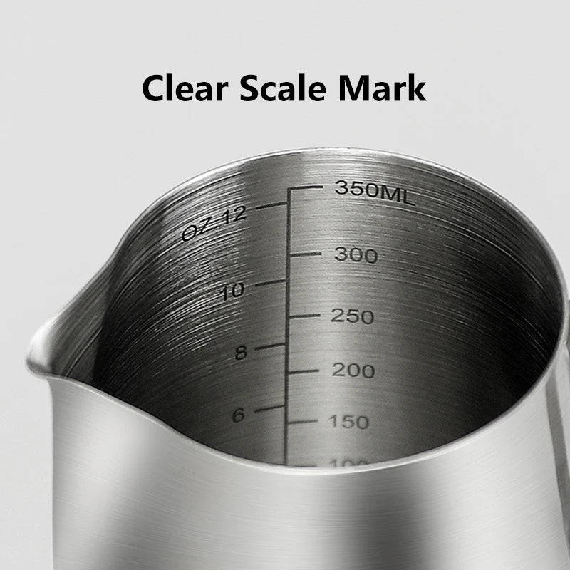 Edelstahl Milchaufschäumer Krug 100ML 350ML 600ML Barista Zubehör