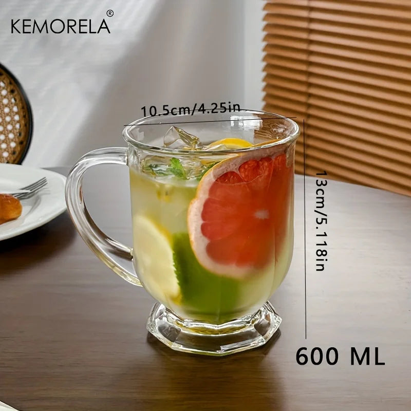 KEMORELA Retro-Wasserbecher mit großem Fassungsvermögen, 480/600/650 ml, Saft, Kaffee, Milchbecher, geeignet für Restaurant, Nachmittag, Whisky, Dekorieren-Yabubest - Home & More