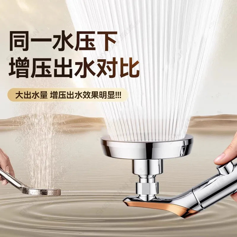 Hochdruck Dusche Kopf mit Stopptaste Wasser Sparend Handbrause Silber