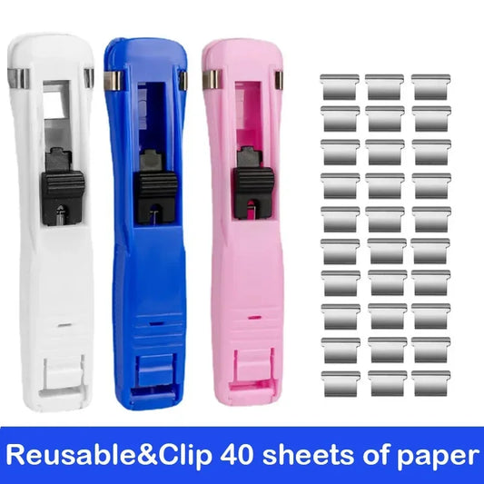Push-Clip Hefter klammerlos für Dokumente & Notizen - Büro Schule Organizer