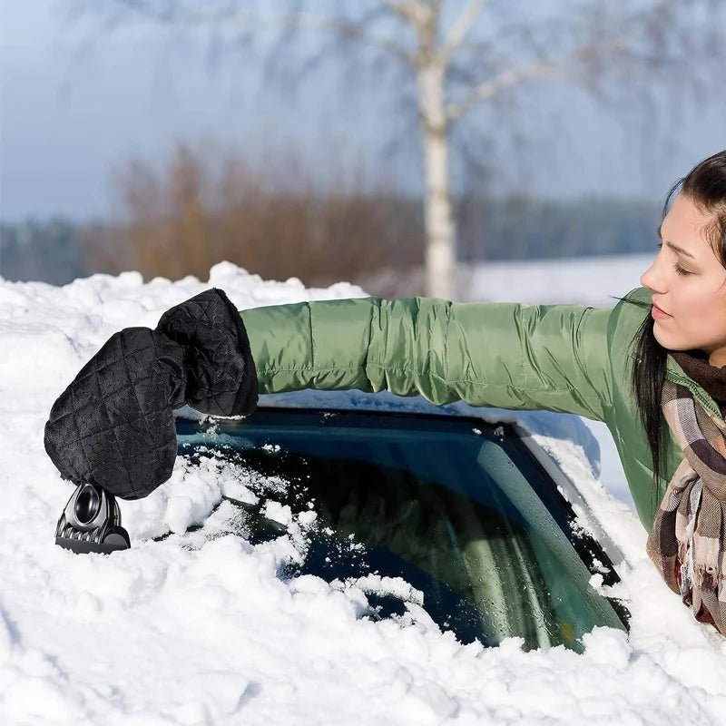 Auto Eiskratzer Set mit Pinsel und warmen wasserdichten Handschuhen