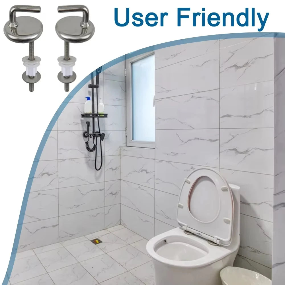 2er-Set WC Sitz Scharniere Edelstahl – Geräuscharm, inkl. Montagezubehör