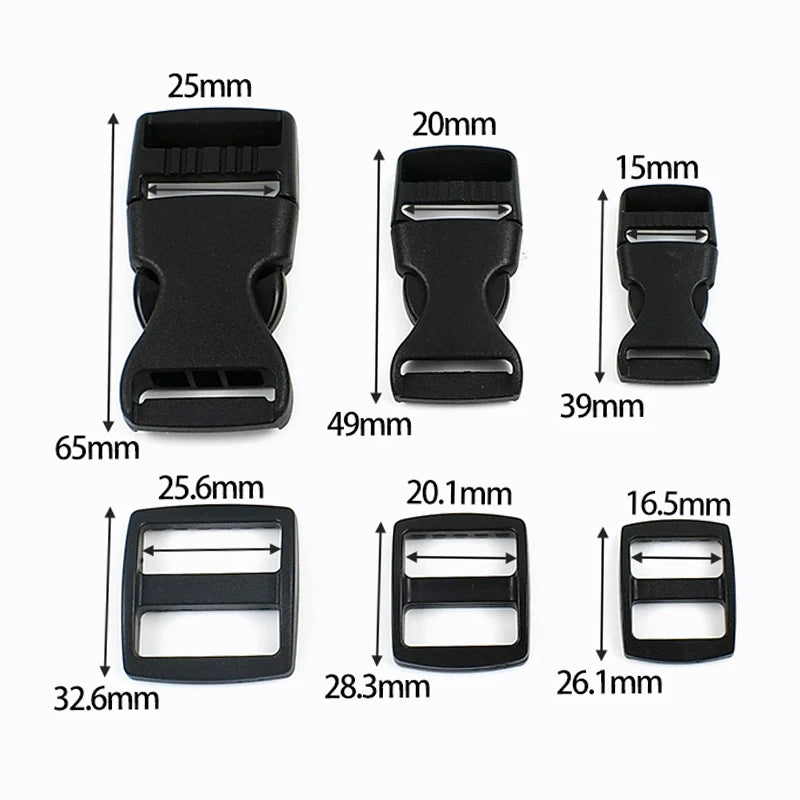 Vielseitige Kunststoff Schnallen & Karabinerhaken Sets – Größen wählbar