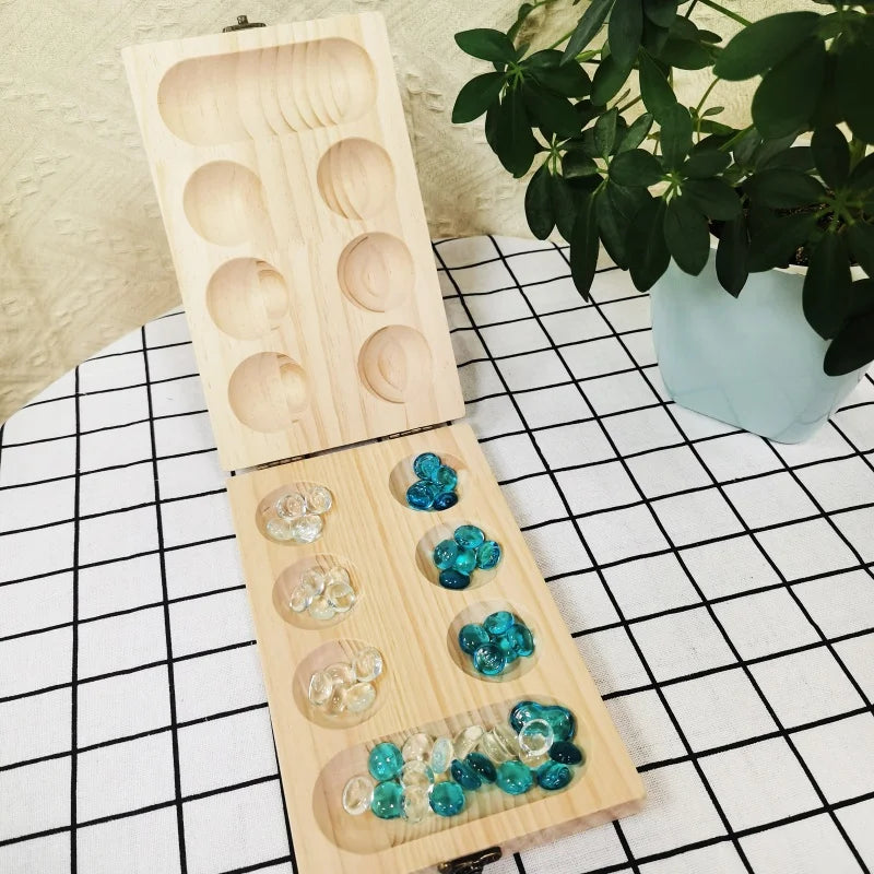Authentisches Holz-Mancala Brettspiel – Handgefertigt, Traditionell und Zeitlos