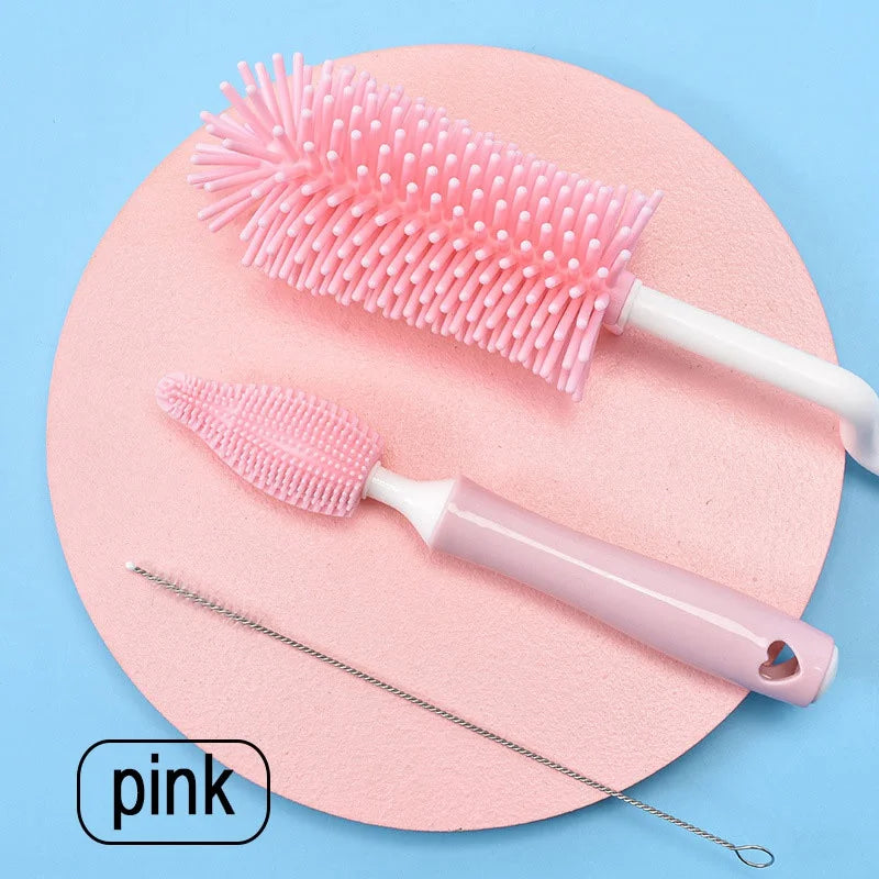 3-tlg. Silikon Reinigungsset für Babyflaschen - Schnuller – Gründliche Hygiene