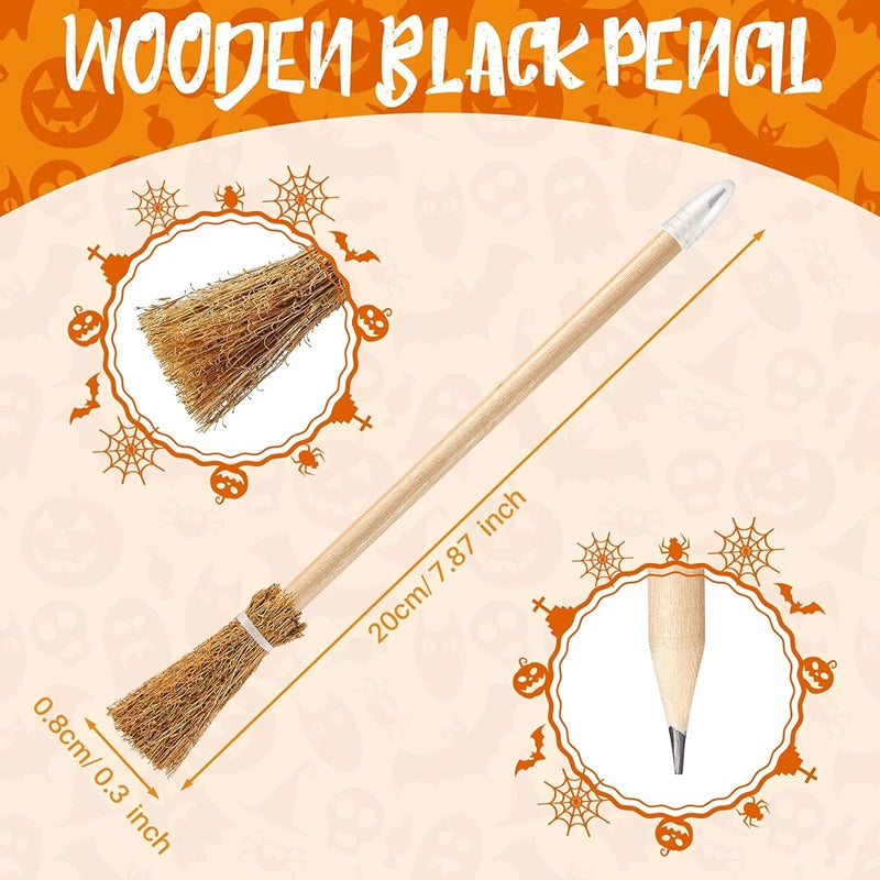 10 Stück Holzstifte Besenform für Kinder Partys und kreativen Spaß