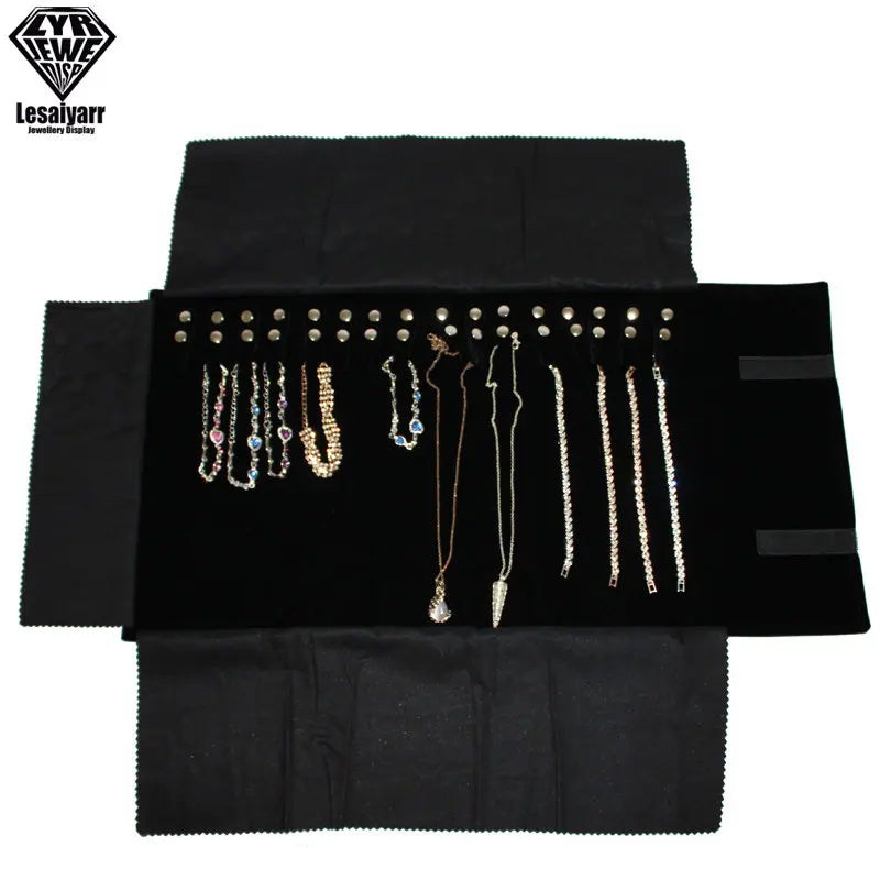 Praktische Samt Schmuckrolle für Ketten & Armbänder Reiseorganizer